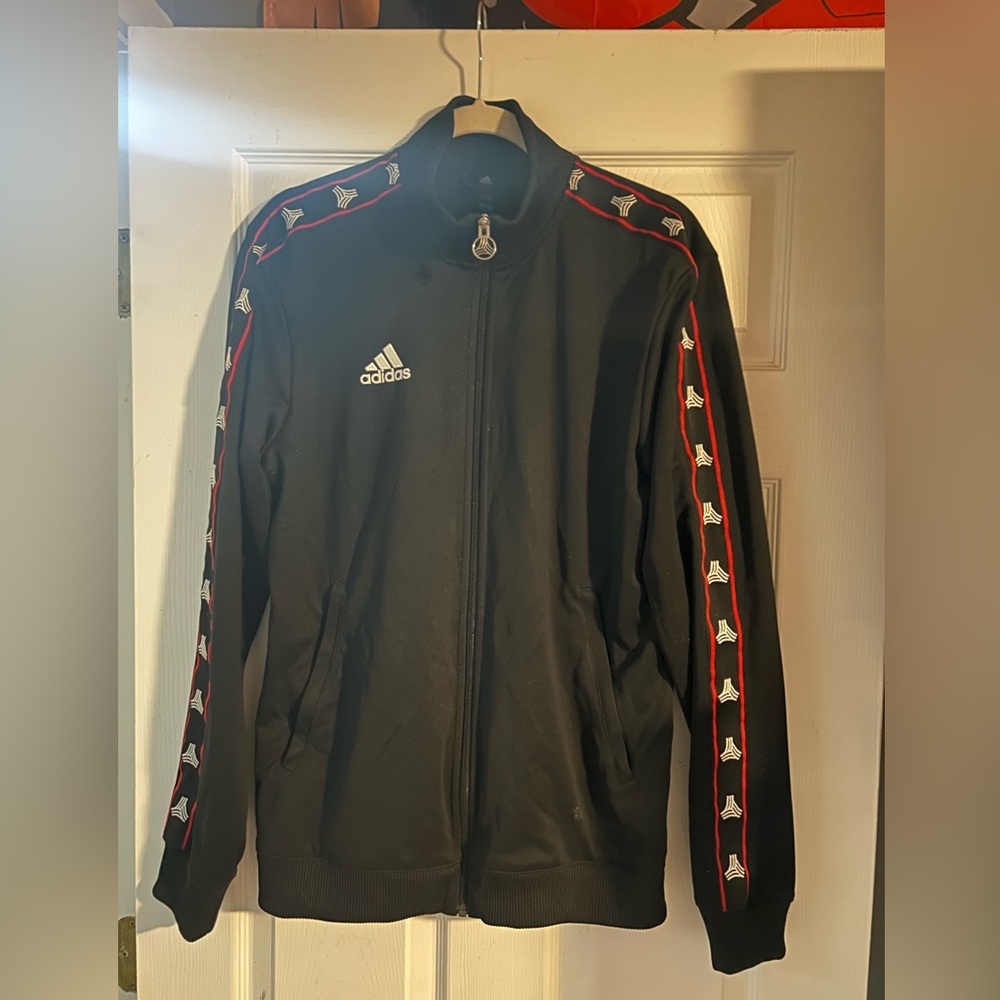 adidas TAN Tape Clubhouse Track Jacket (M, Black)